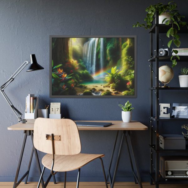 93855-286.jpg Tropical Paradise Waterfall Framed Poster
