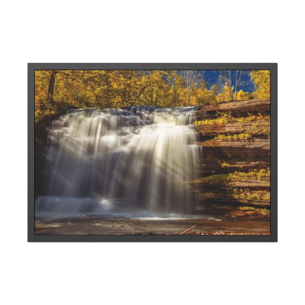 93855-300.jpg Waterfall in Autumn Framed Poster