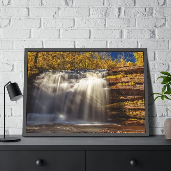 93855-303.jpg Waterfall in Autumn Framed Poster