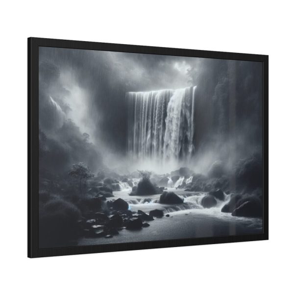 93855-309.jpg Waterfall on Rainy Day Framed Poster