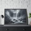 93855-311.jpg Waterfall on Rainy Day Framed Poster
