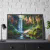 93855-319.jpg Waterfall Cascading Down Into Serene Pool Framed Poster