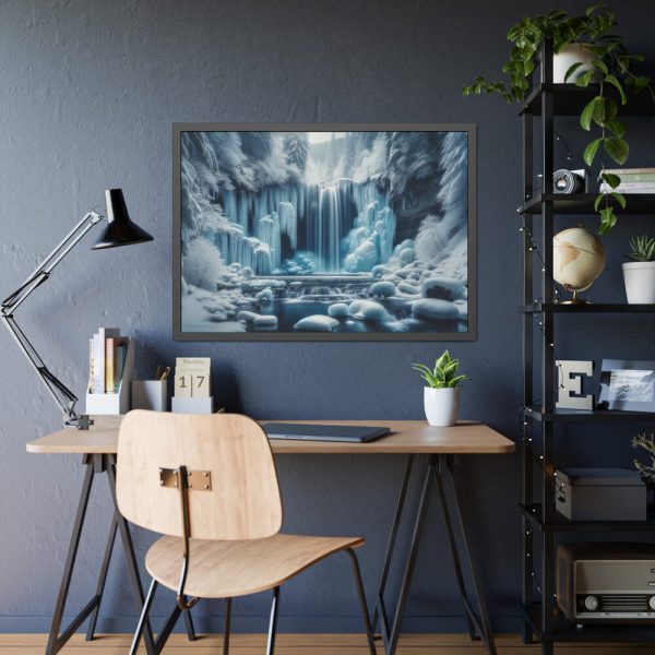 93855-382.jpg Frozen Waterfall During Winter Framed Poster