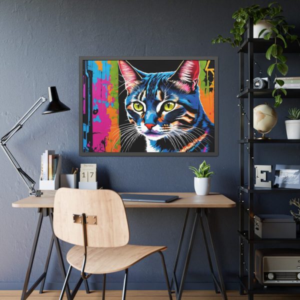 Cat Pop Art Illustration Framed Poster