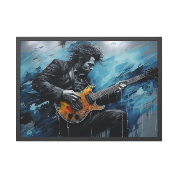 Man Playing Electric Guitar Art Framed Poster