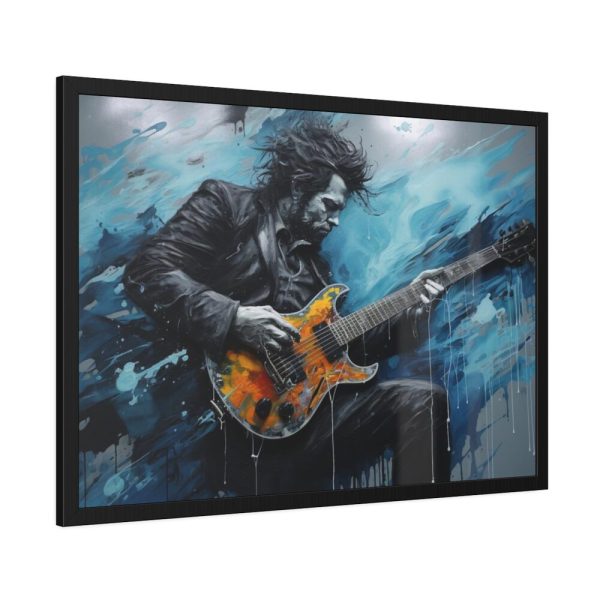 Man Playing Electric Guitar Art Framed Poster