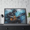 Man Playing Electric Guitar Art Framed Poster