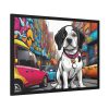 Cartoon Dog Art Illustration Framed Poster