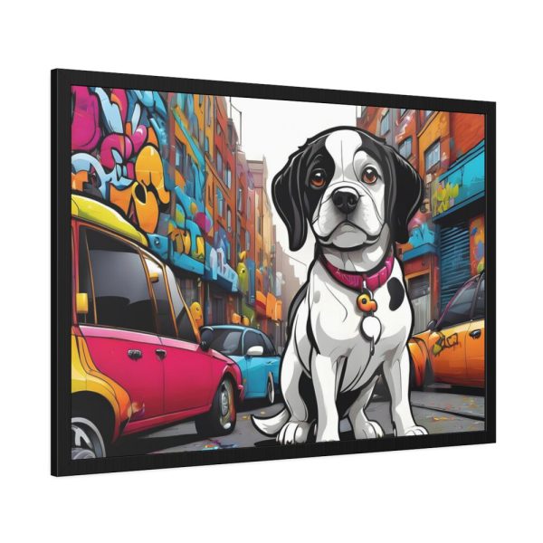 Cartoon Dog Art Illustration Framed Poster