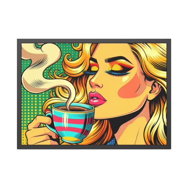 93855-400.jpg Girl Drinking Coffee in Pop Art Framed Poster