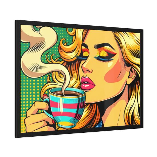 93855-401.jpg Girl Drinking Coffee in Pop Art Framed Poster
