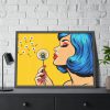 93855-407.jpg Girl With Blue Hair in Pop Art Style Framed Poster