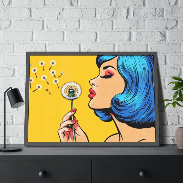 93855-407.jpg Girl With Blue Hair in Pop Art Style Framed Poster