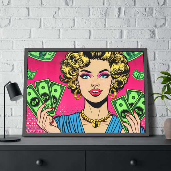 Girl With Money Framed Poster