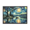 93855-48.jpg Men On the Boat in the Night Framed Poster