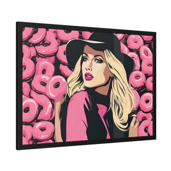 93855-485.jpg Pop Art Woman With Donuts Framed Poster