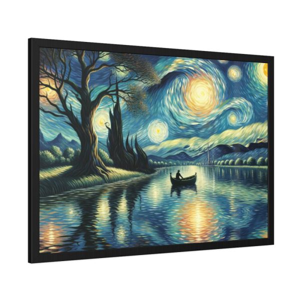 93855-49.jpg Men On the Boat in the Night Framed Poster