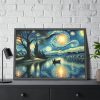 93855-51.jpg Men On the Boat in the Night Framed Poster