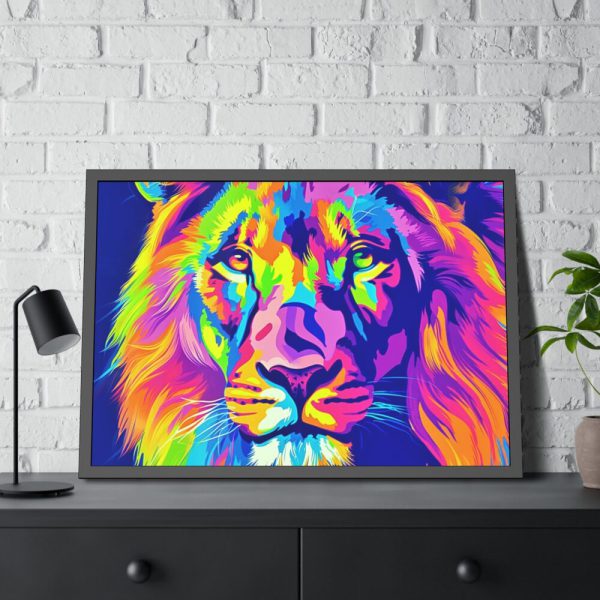 Lion's Splendor Pop Art Framed Poster