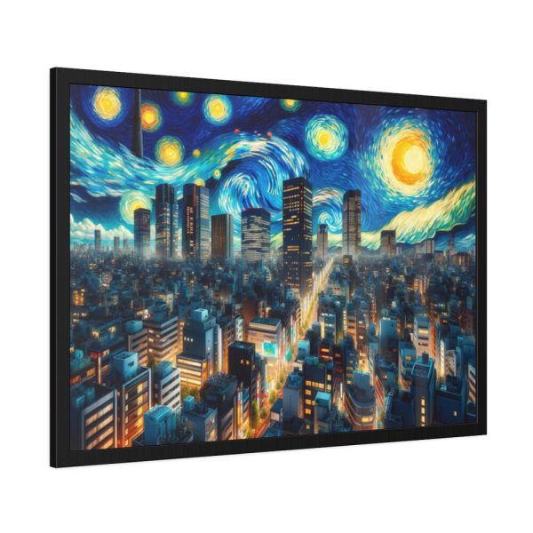 93855-53.jpg Tokyo With a Swirling Star-Filled Sky Framed Poster