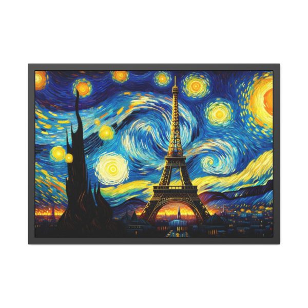 93855-56.jpg Eiffel Tower Under Starry Night Sky Framed Poster