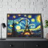 93855-59.jpg Eiffel Tower Under Starry Night Sky Framed Poster