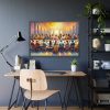 Modern-Day People At Long Table in Contemporary Setting Framed Poster