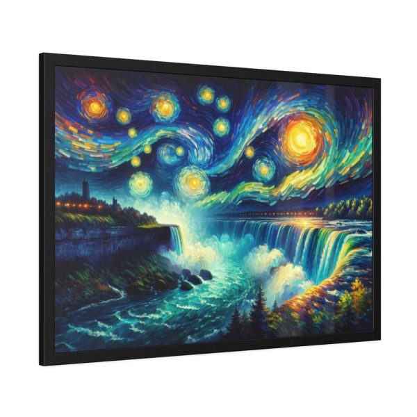 93855-8.jpg Niagara Falls Under Starry Night Framed Canvas