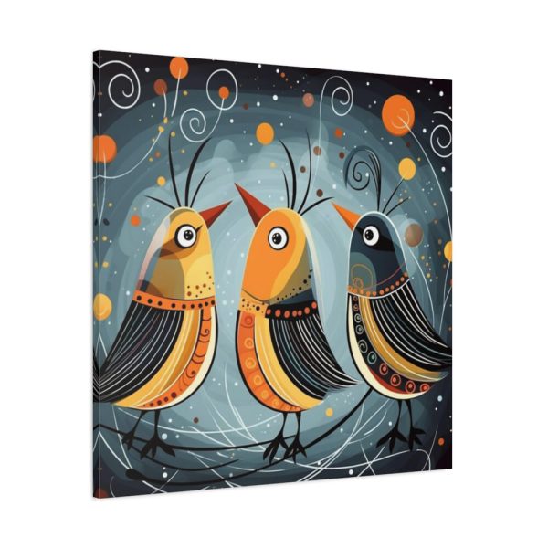 Three Cute Bird Characters I Standard Canvas