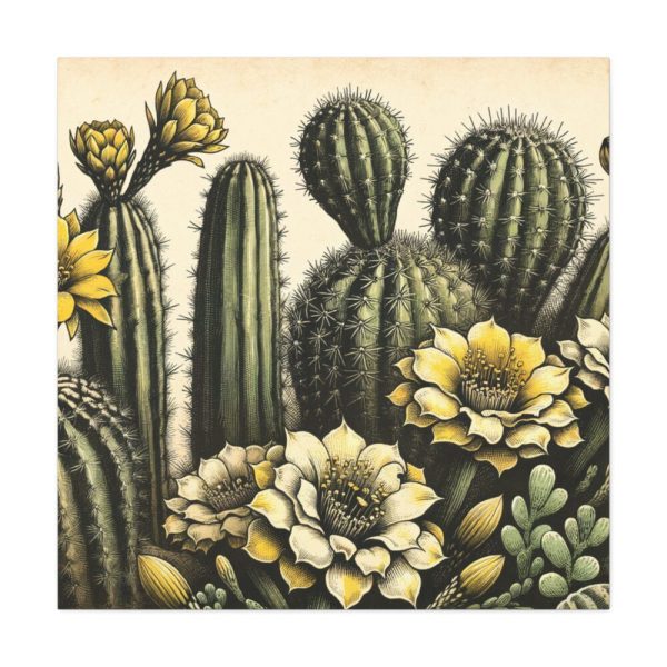 101419-101.jpg Vintage-Style Illustration of Cacti With Yellow Flowers Standard Canvas