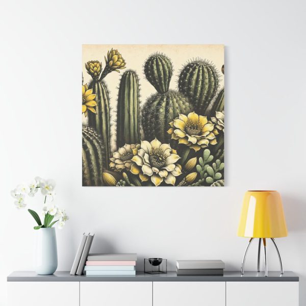 101419-102.jpg Vintage-Style Illustration of Cacti With Yellow Flowers Standard Canvas