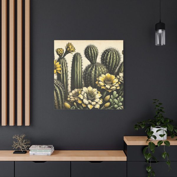 101419-103.jpg Vintage-Style Illustration of Cacti With Yellow Flowers Standard Canvas