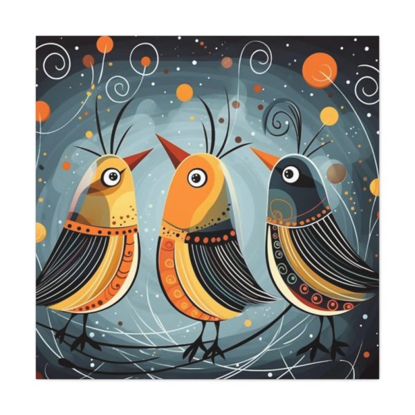 Three Cute Bird Characters I Standard Canvas