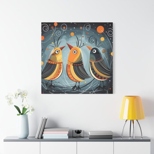 Three Cute Bird Characters I Standard Canvas