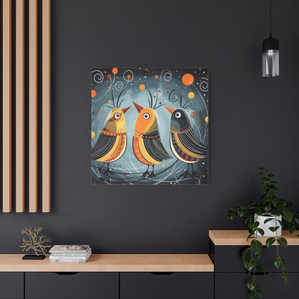 Three Cute Bird Characters I Standard Canvas