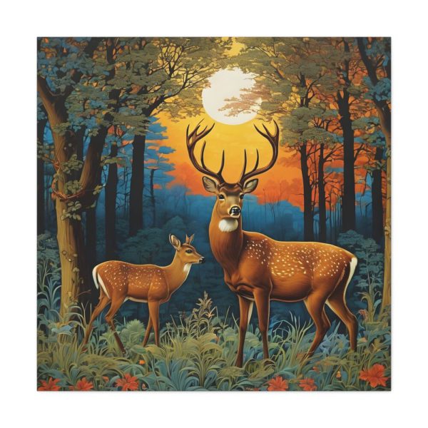 101419-141.jpg Deer and Deer in the Forest Standard Canvas