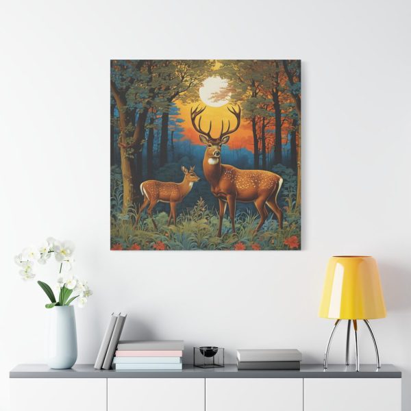 101419-142.jpg Deer and Deer in the Forest Standard Canvas