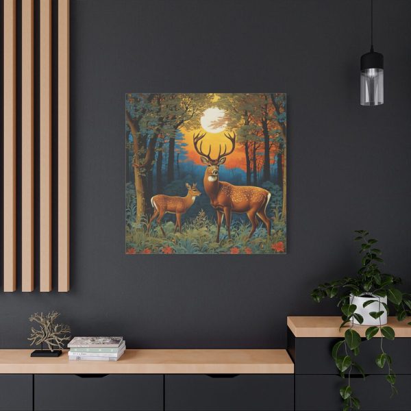 101419-143.jpg Deer and Deer in the Forest Standard Canvas