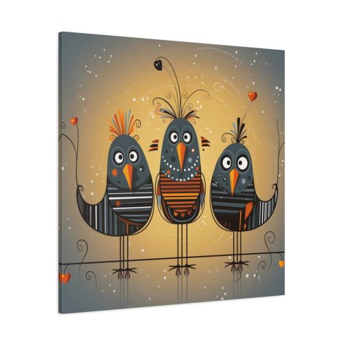 Three Cute Bird Characters II Standard Canvas