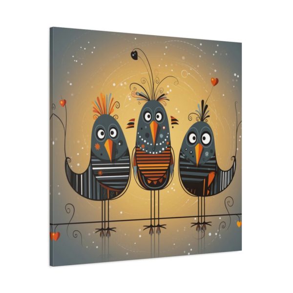 Three Cute Bird Characters II Standard Canvas