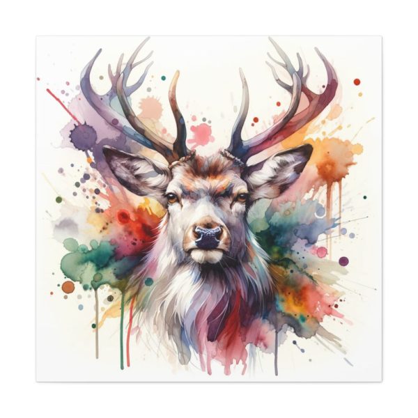 101419-156.jpg Deer With Vivid Burst of Colors Standard Canvas