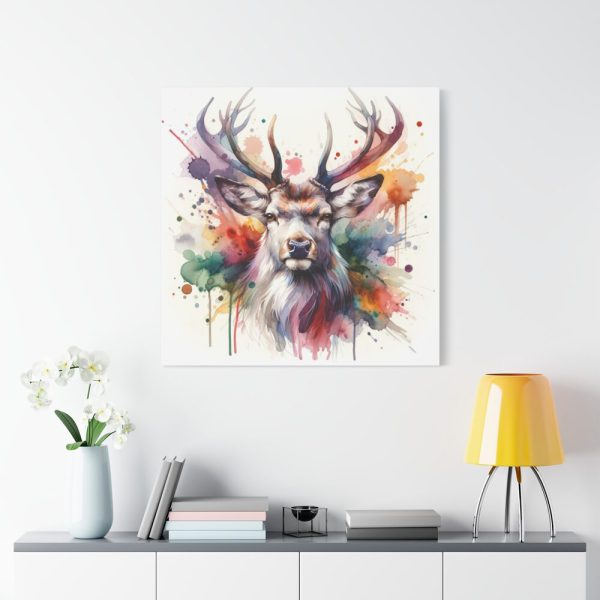 101419-157.jpg Deer With Vivid Burst of Colors Standard Canvas