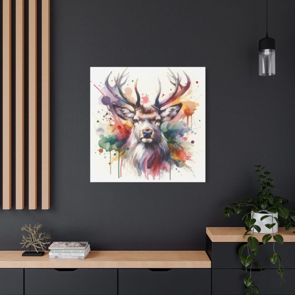 101419-158.jpg Deer With Vivid Burst of Colors Standard Canvas