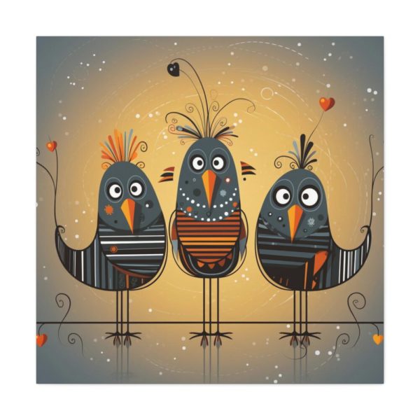 Three Cute Bird Characters II Standard Canvas