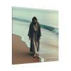 101419-160.jpg Person Walking at the Edge of the Surf on a Beach Standard Canvas