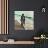 101419-163.jpg Person Walking at the Edge of the Surf on a Beach Standard Canvas