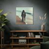101419-164.jpg Person Walking at the Edge of the Surf on a Beach Standard Canvas