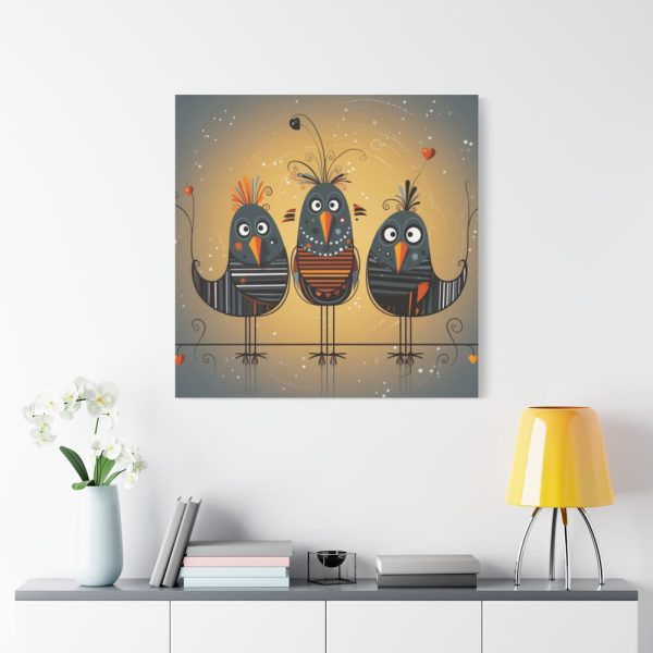 Three Cute Bird Characters II Standard Canvas