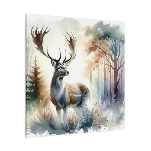 Watercolor Image of a Stag Standard Canvas