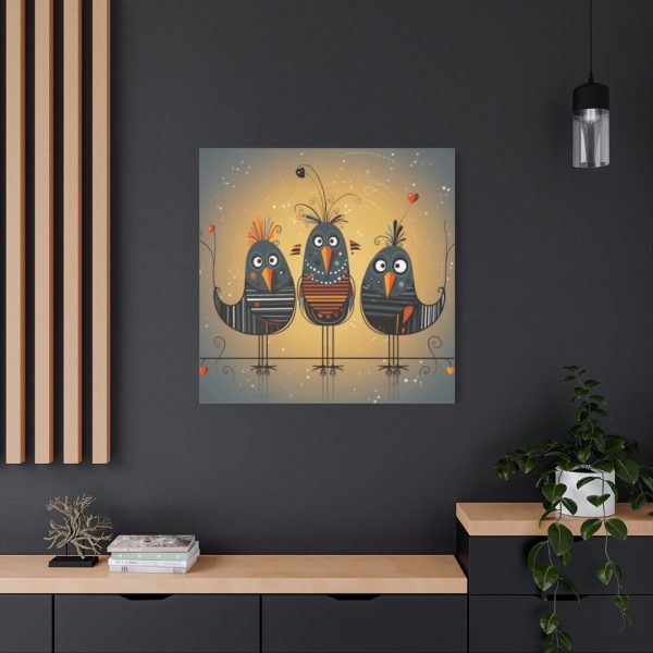 Three Cute Bird Characters II Standard Canvas